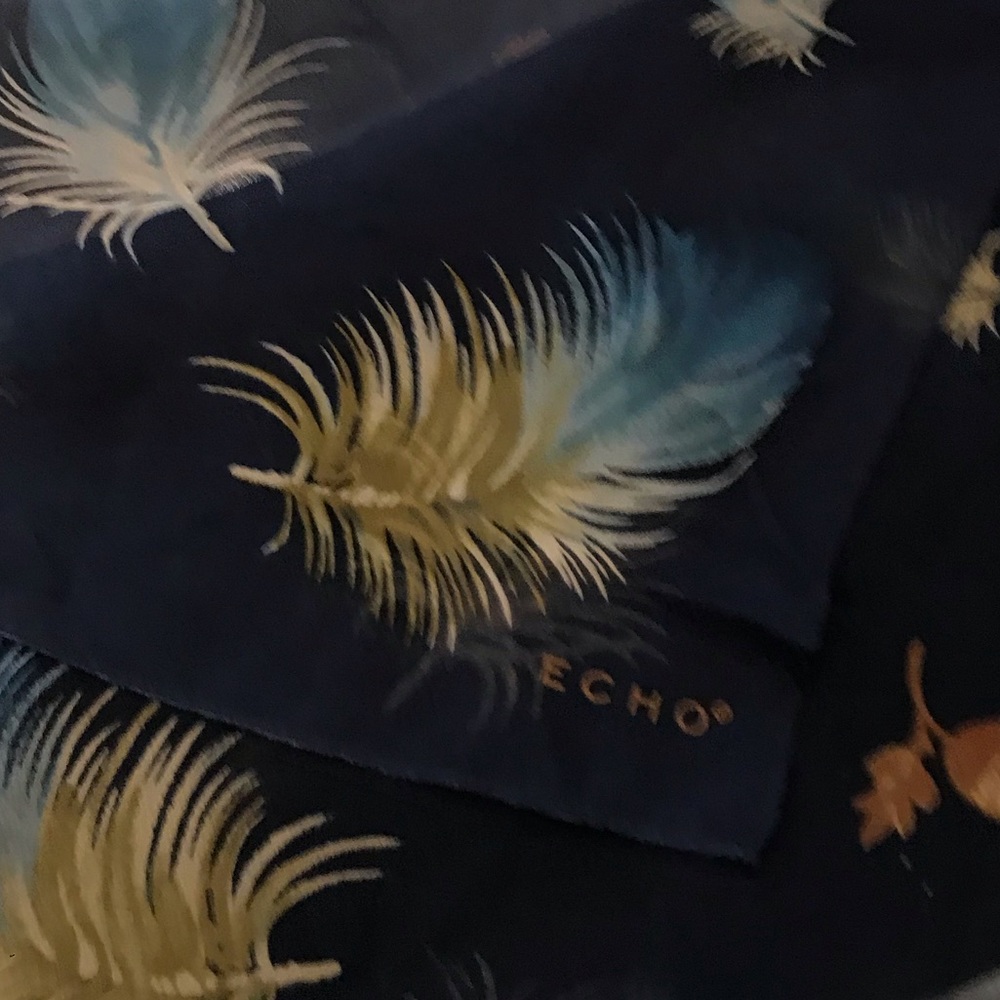 Vintage Echo Rectangular Echo Silk Sheer Scarf - image 3